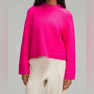 LULULEMON- Brushed Cotton Merino Blend Crewneck in Sonic Pink Women’s Size Small